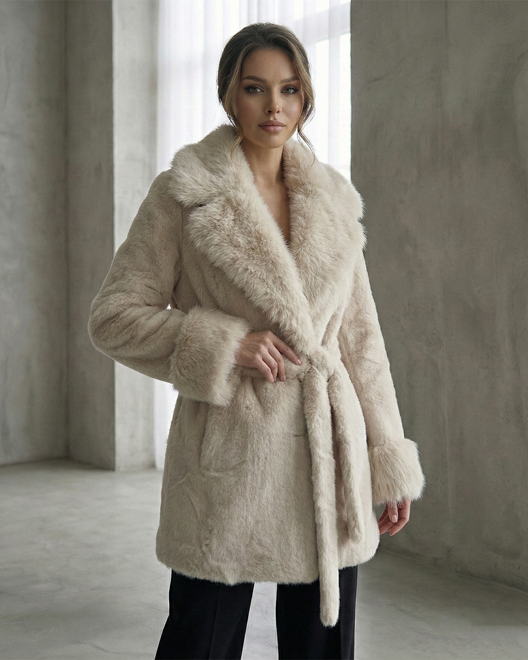 Pallto me gëzof sintetik